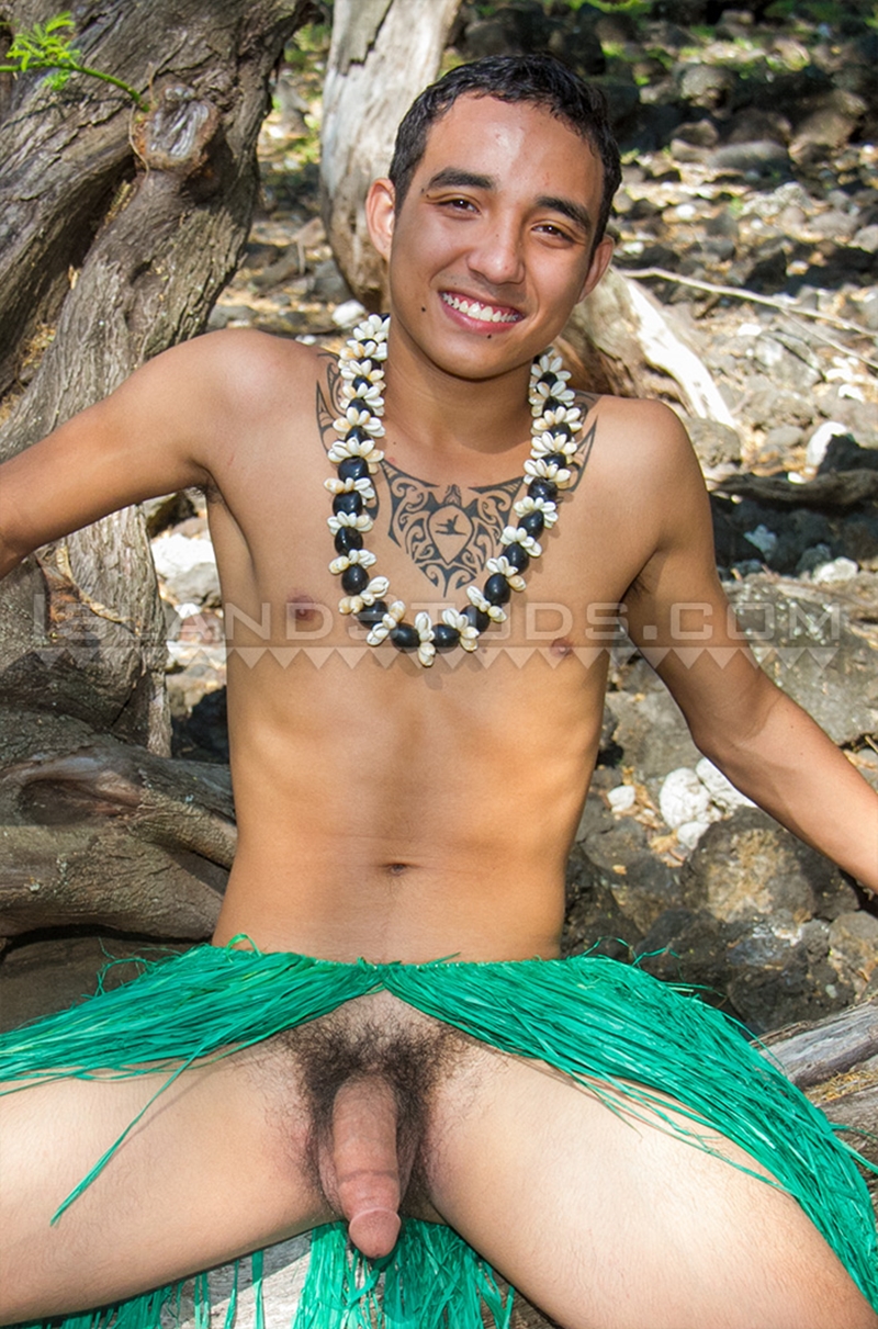 IslandStuds cute 18 year old Twink smooth athletic BROWN BUBBLE BUTT massive 9 inch big black cock horny sexy boy OKe ripped muscles 007 gay porn video porno nude movies pics porn star sex photo - Sexy young 18 year old twink Oke wanks his huge 9 inch cock